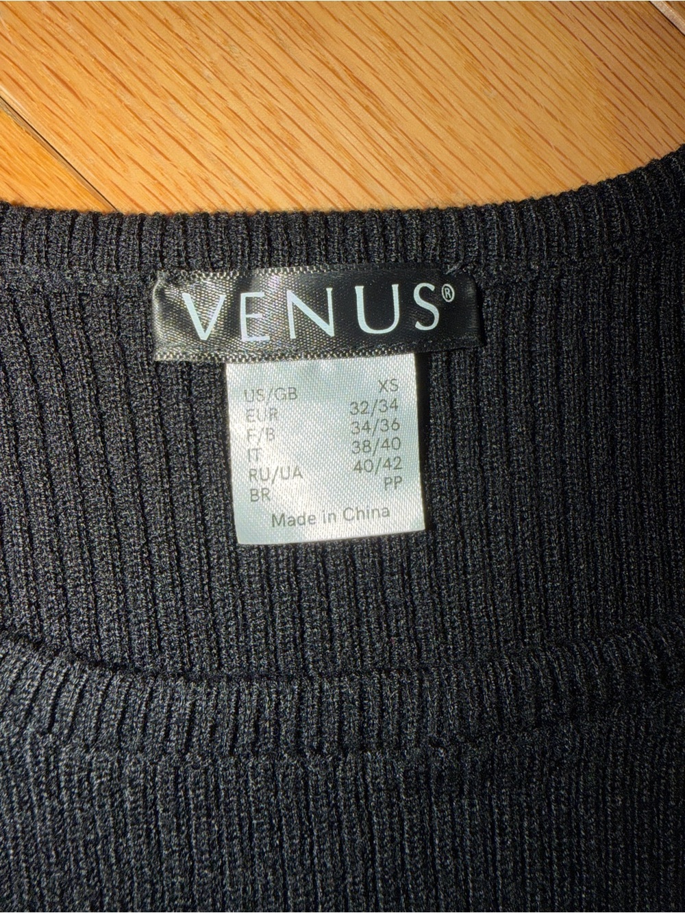 VENUS Black Midi Dress with White Sleeve and Hem Bands - Picture 2 of 4